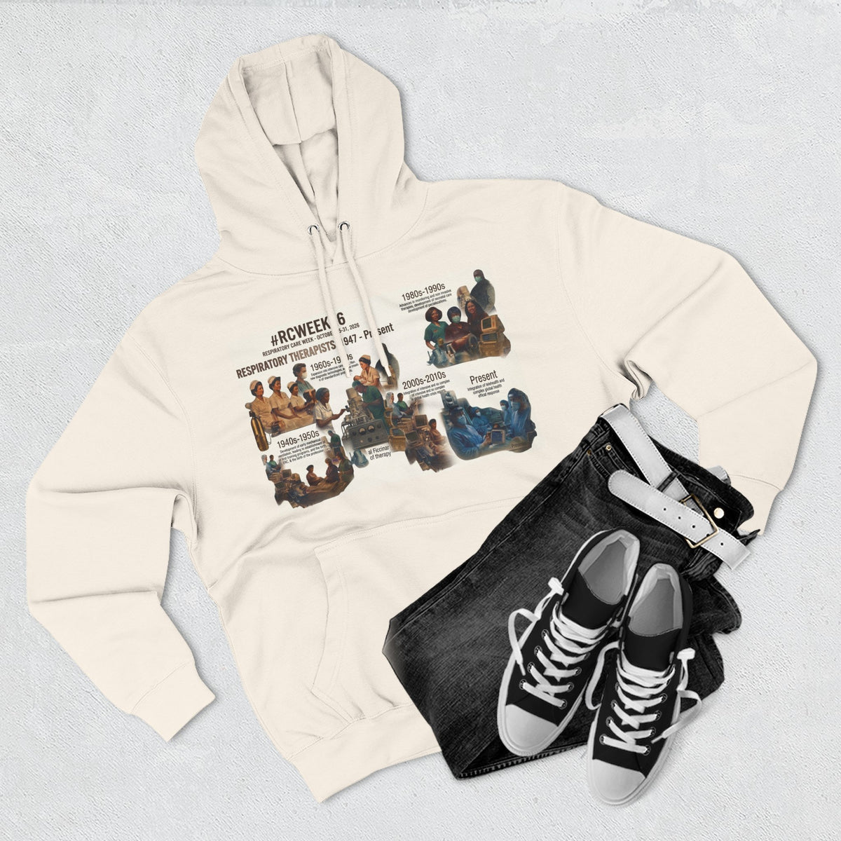 Three-Panel Hoodie - Vintage Art Collage Pullover