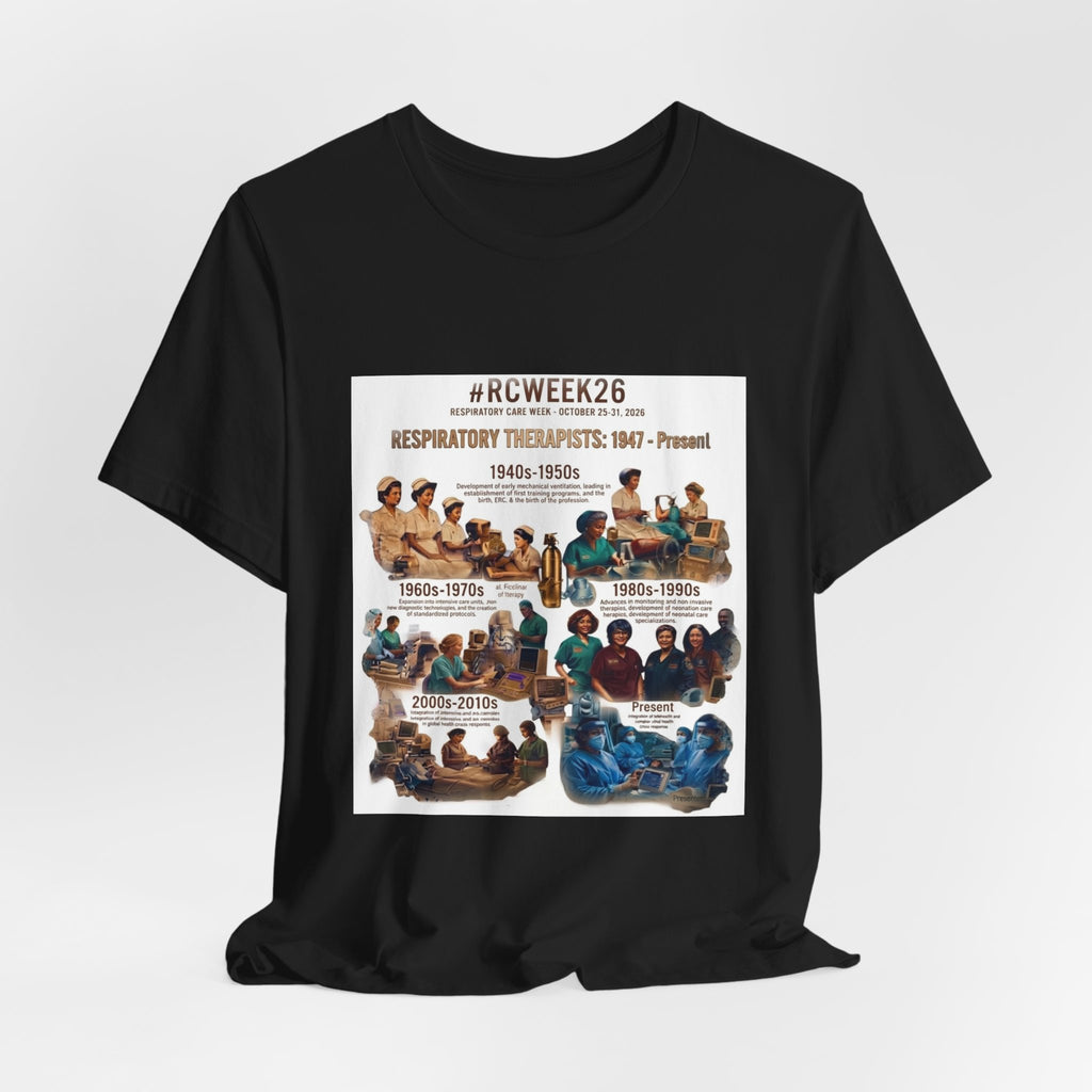 RC Week Timeline T‑Shirt — Respiratory Therapy Through the Decades Tee (1940s–Present)