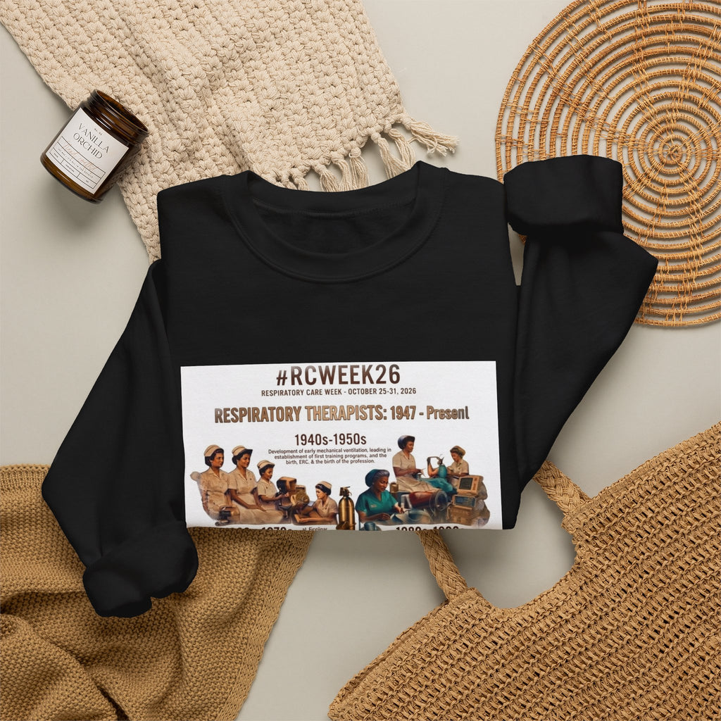 Respiratory Therapist History Crewneck Sweatshirt – #RCWEEK26 Tribute