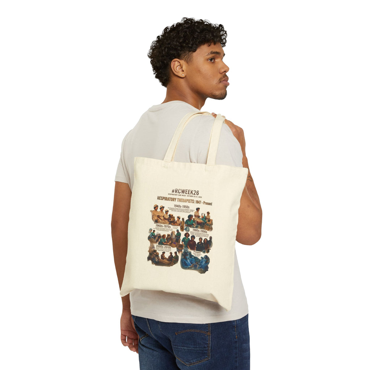 Tote Bag — Respiratory Therapist Evolution Illustration (RCWeek26)
