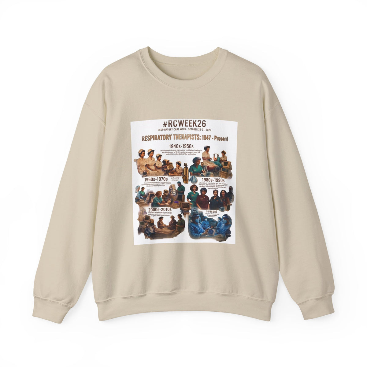 Respiratory Therapist History Crewneck Sweatshirt – #RCWEEK26 Tribute