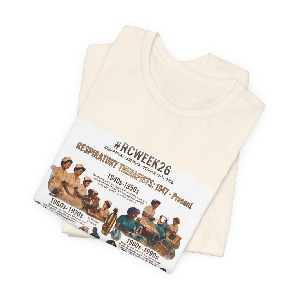 RC Week Timeline T‑Shirt — Respiratory Therapy Through the Decades Tee (1940s–Present)