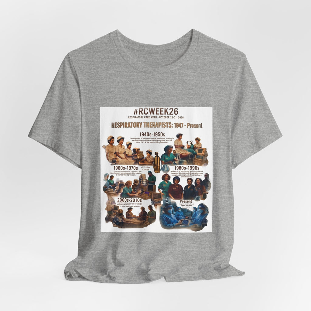 RC Week Timeline T‑Shirt — Respiratory Therapy Through the Decades Tee (1940s–Present)