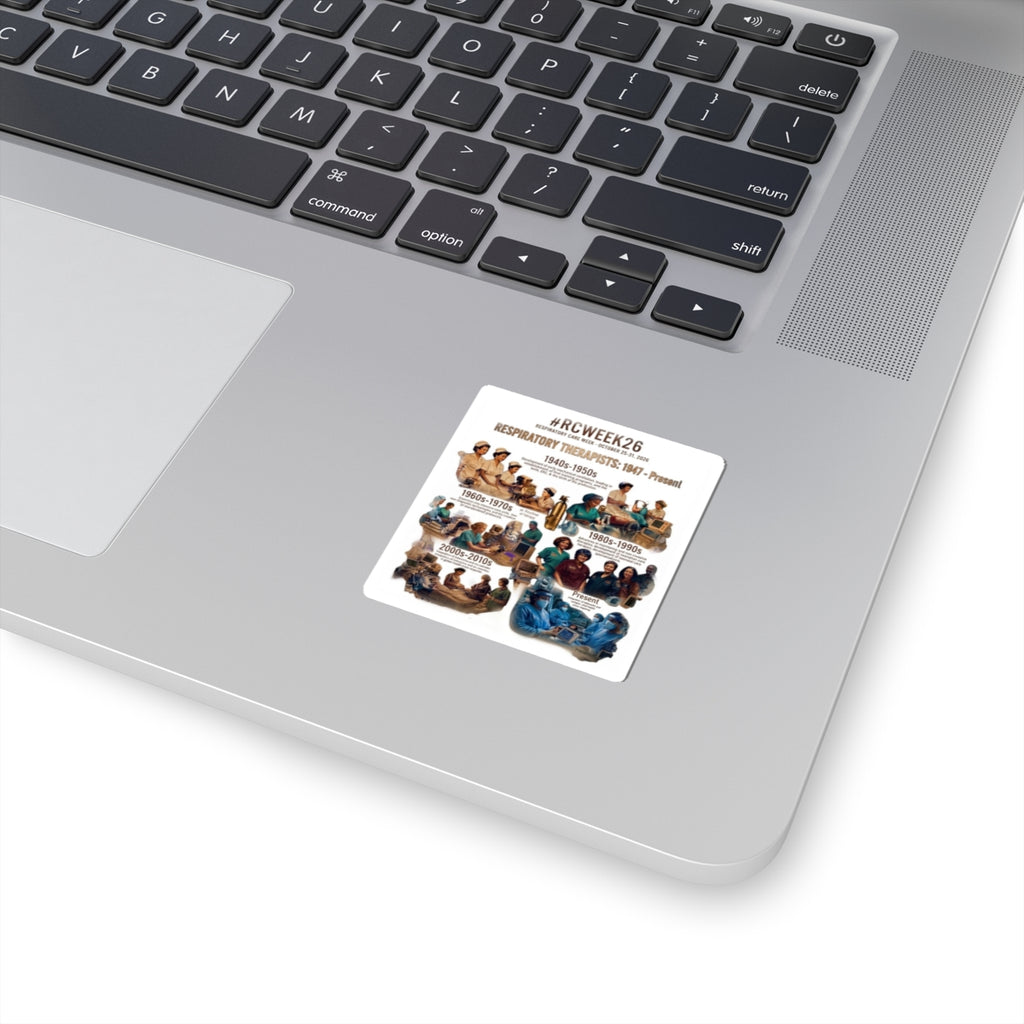 Respiratory Therapist Evolution Sticker — #RCWEEK26 Historical Timeline Kiss-Cut Sticker