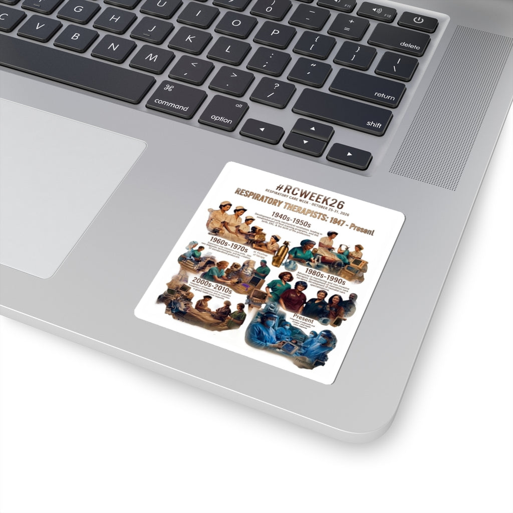 Respiratory Therapist Evolution Sticker — #RCWEEK26 Historical Timeline Kiss-Cut Sticker