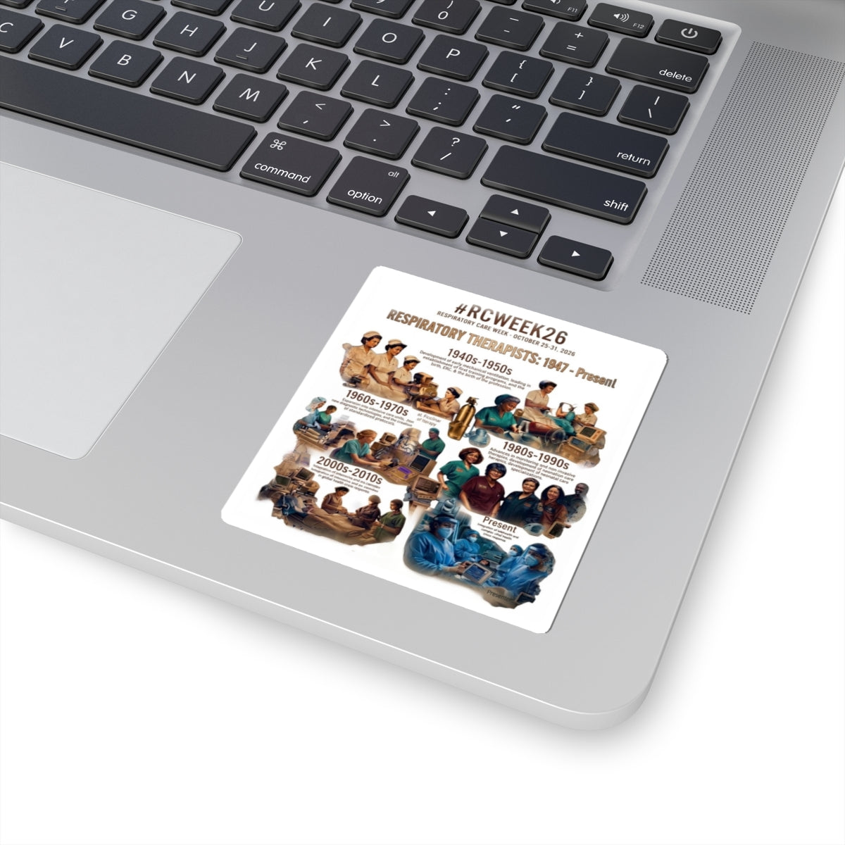 Respiratory Therapist Evolution Sticker — #RCWEEK26 Historical Timeline Kiss-Cut Sticker