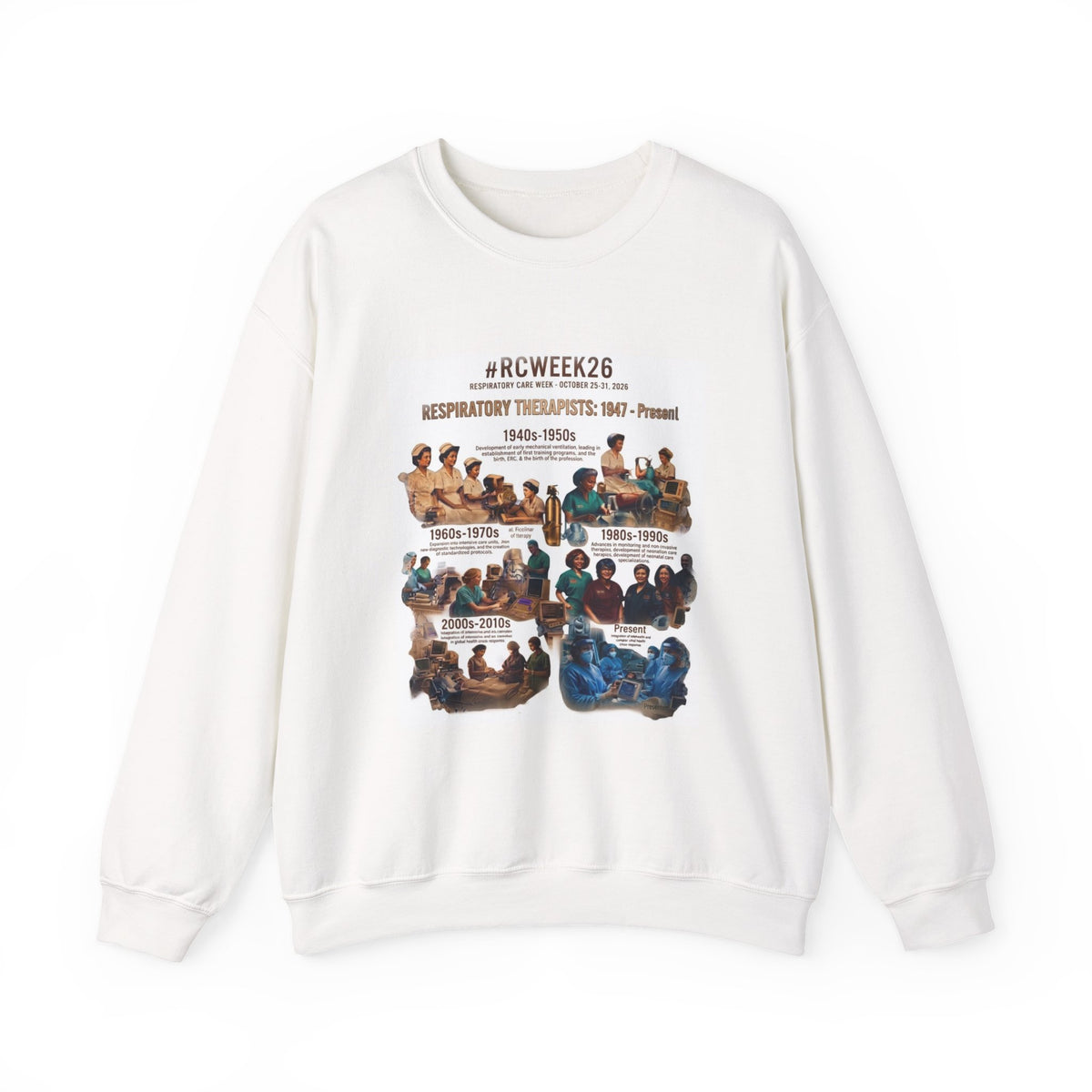 Respiratory Therapist History Crewneck Sweatshirt – #RCWEEK26 Tribute